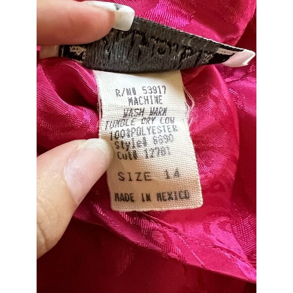 Charolette  VanHorne Pink Blouse Size 14 Vintage Formal Classic Gala Designer - Picture 4 of 11